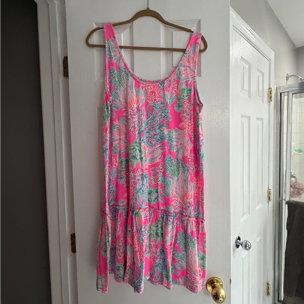 Lilly Pulitzer Pink Floral Sleeveless Shift Dress